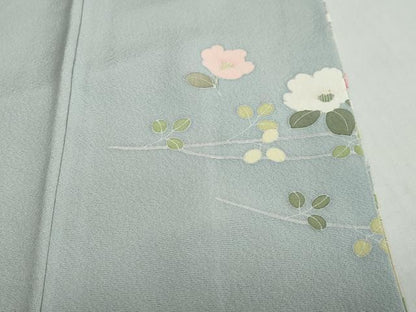 平和屋着物●訪問着　友禅　草花文　暈し染め　正絹　逸品　DABC2770ud