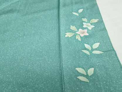 平和屋着物●訪問着　絞り　流水草花文　暈し染め　正絹　逸品　未使用　DABC2772ud