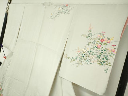 平和屋着物●訪問着　草花文　金彩　正絹　逸品　\DABC2774ud