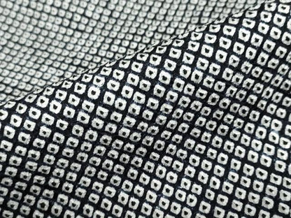 平和屋着物●大変加工の良い総絞り小紋　黒地　正絹　逸品　DABC2775ud