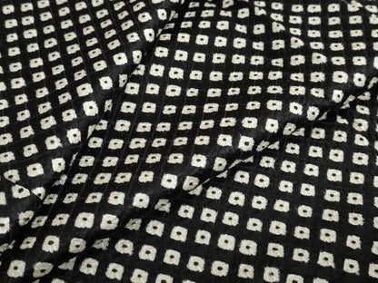 平和屋着物●大変加工の良い総絞り小紋　黒地　正絹　逸品　未使用　DABC2776ud