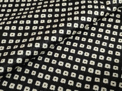 平和屋着物●大変加工の良い総絞り小紋　黒地　正絹　逸品　未使用　DABC2776ud