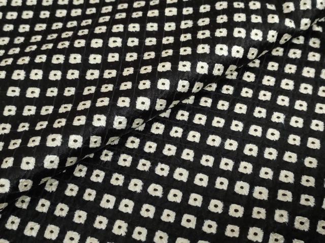平和屋着物●大変加工の良い総絞り小紋　黒地　正絹　逸品　未使用　DABC2776ud
