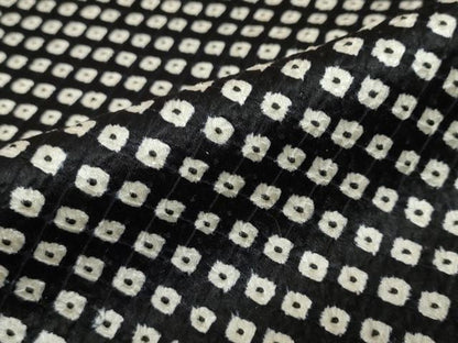 平和屋着物●大変加工の良い総絞り小紋　黒地　正絹　逸品　未使用　DABC2776ud