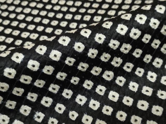 平和屋着物●大変加工の良い総絞り小紋　黒地　正絹　逸品　未使用　DABC2776ud