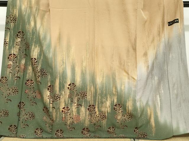 平和屋着物●訪問着　LANVINPARIS　洋花文　金彩　鈴乃屋扱い　正絹　逸品　DABC2778ud