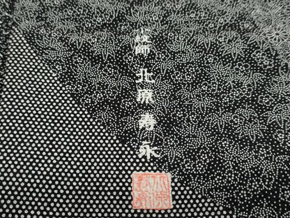 平和屋着物●小紋師　北原寿永　江戸小紋　百柄　黒地　正絹　逸品　DABC2784ud