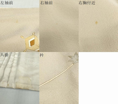 平和屋着物●訪問着　駒刺繍　楽器草花文　金彩　正絹　逸品　DABC2786ud