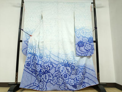 平和屋着物●豪華振袖　総絞り　草花文　暈し染め　正絹　逸品　DABC2787ud