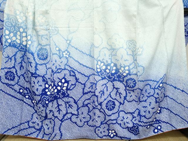 平和屋着物●豪華振袖　総絞り　草花文　暈し染め　正絹　逸品　DABC2787ud