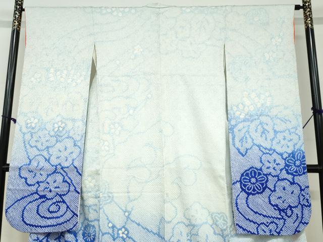 平和屋着物●豪華振袖　総絞り　草花文　暈し染め　正絹　逸品　DABC2787ud