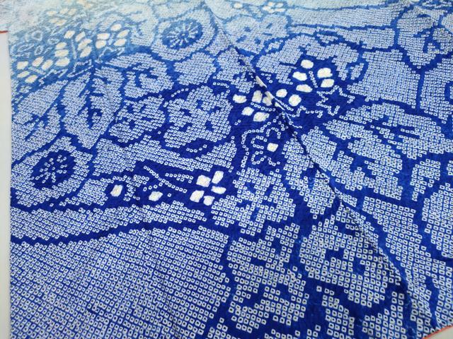 平和屋着物●豪華振袖　総絞り　草花文　暈し染め　正絹　逸品　DABC2787ud