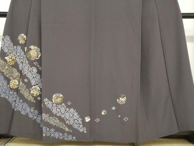 平和屋着物●訪問着　竹屋町刺繍　洋花文　金彩　正絹　逸品　DABC2788ud