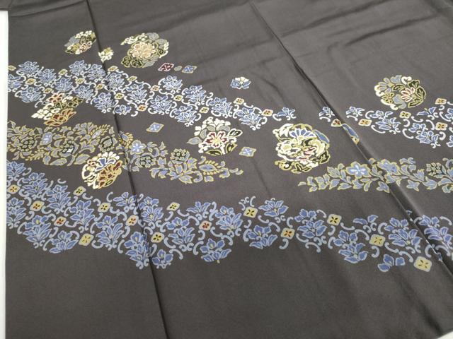 平和屋着物●訪問着　竹屋町刺繍　洋花文　金彩　正絹　逸品　DABC2788ud