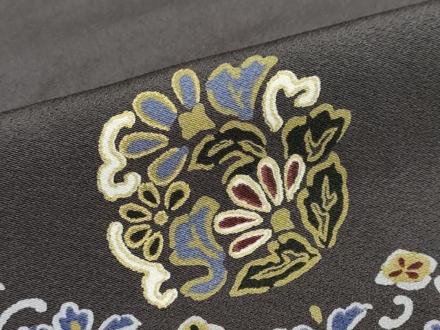 平和屋着物●訪問着　竹屋町刺繍　洋花文　金彩　正絹　逸品　DABC2788ud