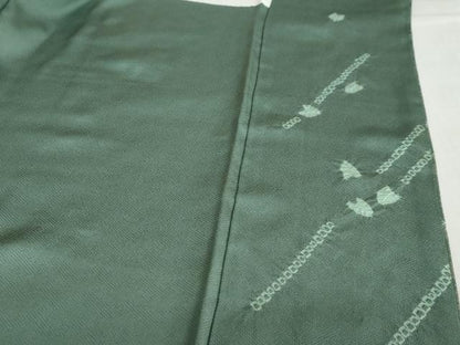 平和屋着物●訪問着　駒刺繍　絞り　舞桜文　金彩　正絹　逸品　DABC2789ud