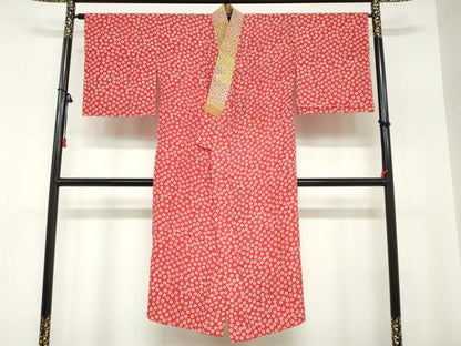 平和屋着物●長襦袢　無双仕立て　舞花文　正絹　逸品　未使用　DABC2790ud