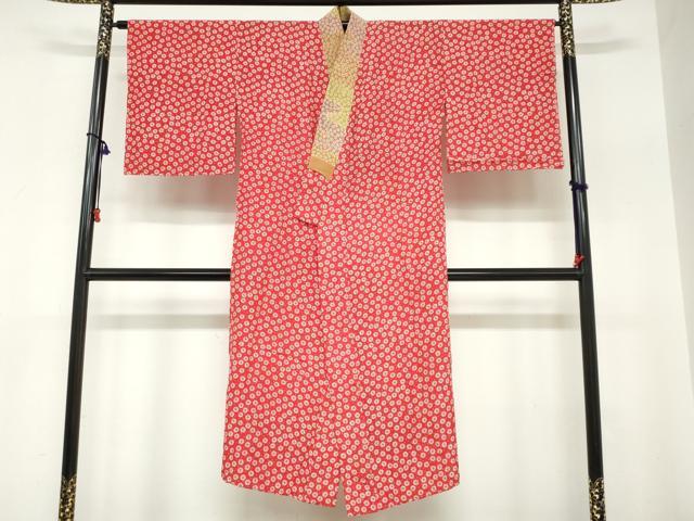 平和屋着物●長襦袢　無双仕立て　舞花文　正絹　逸品　未使用　DABC2790ud