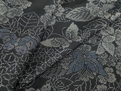 平和屋着物●本場大島紬　9マルキ　花蝶文　正絹　逸品　DABC2795ud