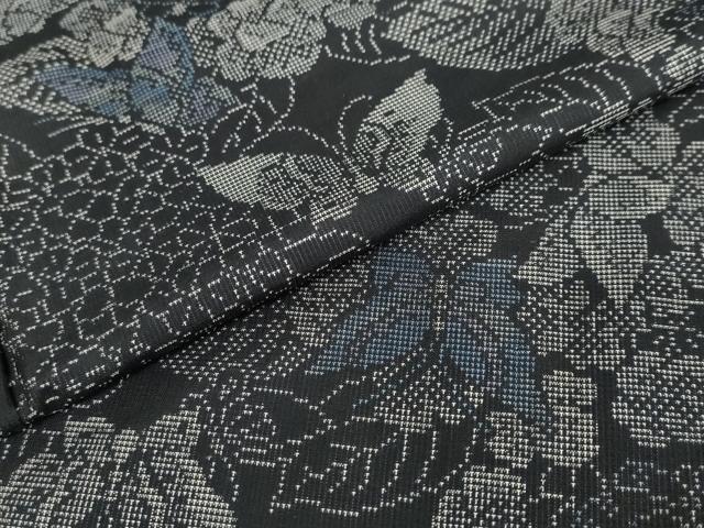 平和屋着物●本場大島紬　9マルキ　花蝶文　正絹　逸品　DABC2795ud