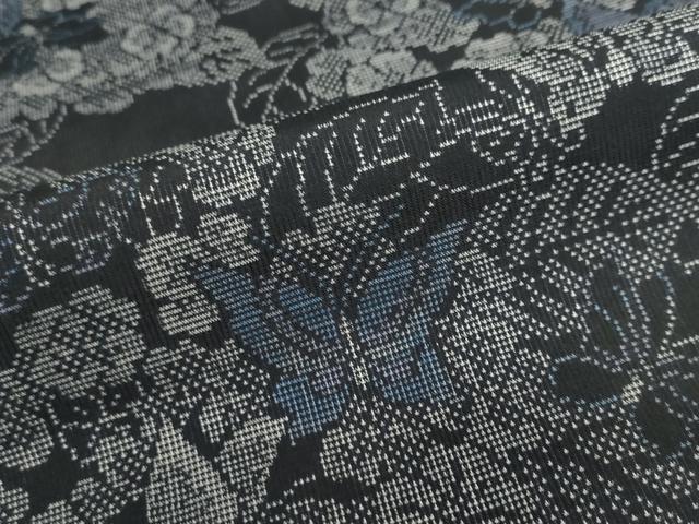 平和屋着物●本場大島紬　9マルキ　花蝶文　正絹　逸品　DABC2795ud