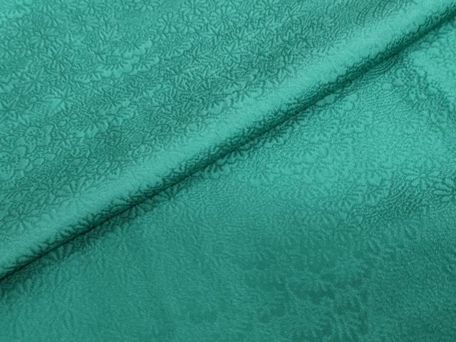 平和屋着物●上質な色無地　草花地紋　萌葱色　正絹　逸品　DABC2796ud