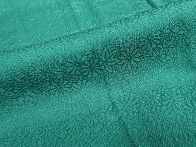 平和屋着物●上質な色無地　草花地紋　萌葱色　正絹　逸品　DABC2796ud