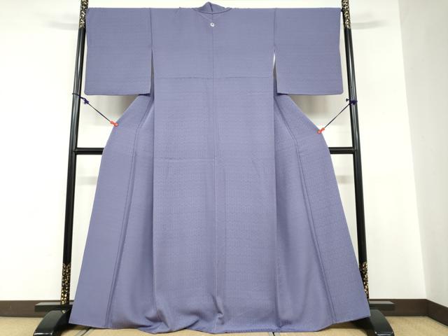 平和屋着物●上質な色無地　下がり藤　上がり藤地紋　薄鼠色　正絹　逸品　DABC2798ud