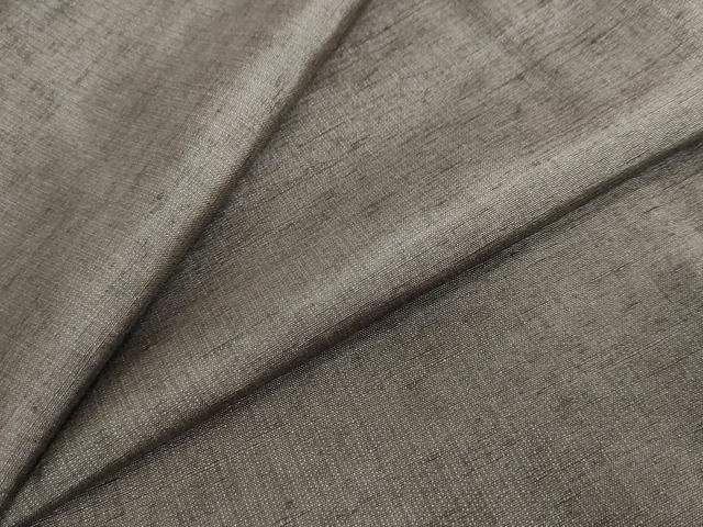平和屋着物●上質な紬　色無地　檳榔子染色　正絹　逸品　未使用　DABC2801ud