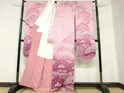 平和屋着物●豪華振袖　総絞り　松文　暈し染め　三越扱い　正絹　逸品　DABC2803ud