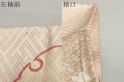 平和屋着物●豪華振袖　駒刺繍　雪輪草花文　金彩　正絹　逸品　DABC2804ud