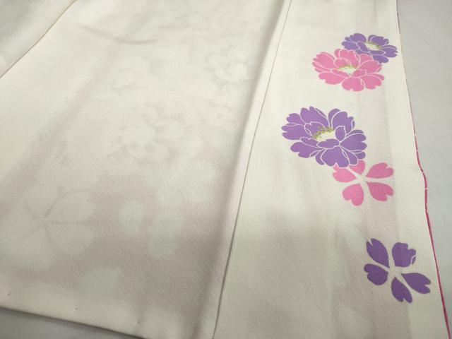 平和屋着物●豪華振袖　駒刺繍　草花文　暈し染め　金彩　銀通し地　京都きもの友禅扱い　正絹　逸品　DABC2805ud