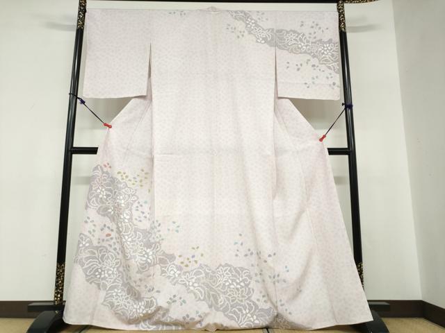 平和屋着物●訪問着　道長草花文　金彩　さんび謹製　洗える着物　未使用　DABC2808ud
