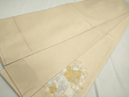 平和屋着物◎太鼓柄袋帯　箔散らし文　金銀糸　正絹　逸品　DABC2813ud