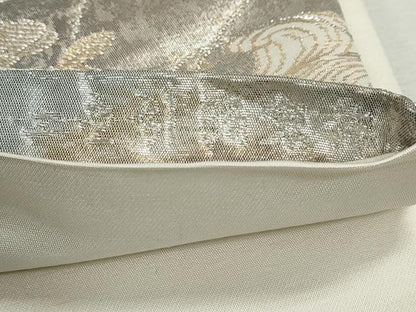 平和屋着物◎六通柄袋帯　京洛錦　二重引箔　流水花文　金銀糸　正絹　逸品　DABC2815ud