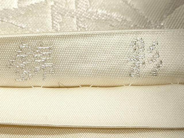 平和屋着物◎六通柄袋帯 錦彩 霞笹文 銀糸 正絹 逸品 DABC2878ud