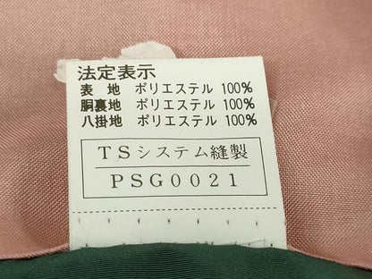 平和屋着物●訪問着　草花文　黒地　洗える着物　DABC2891ud