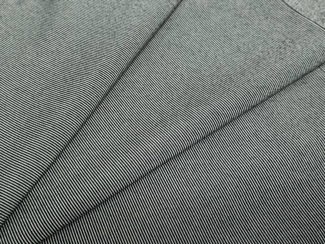 平和屋着物●江戸小紋　万筋　黒色×灰黄緑色　三越扱い　洗える着物　DABC2892ud