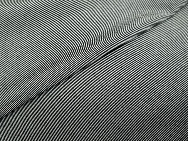 平和屋着物●江戸小紋　万筋　黒色×灰黄緑色　三越扱い　洗える着物　DABC2892ud