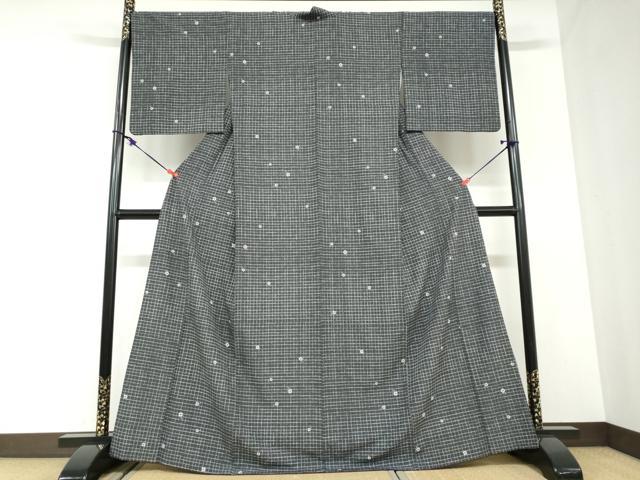 平和屋着物●小紋　舞花文　洗える着物　DABC2893ud