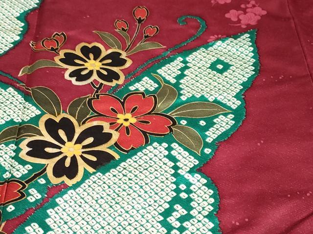 平和屋着物●豪華振袖　花蝶文　金彩　正絹　逸品　DABC2894ud