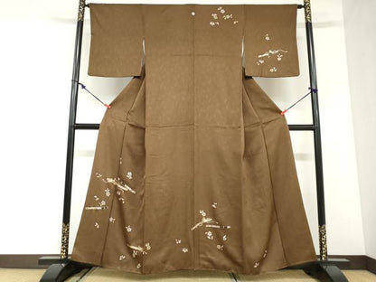 平和屋着物●訪問着　楽器草花文　金彩　正絹　逸品　DABC2897ud