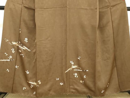 平和屋着物●訪問着　楽器草花文　金彩　正絹　逸品　DABC2897ud