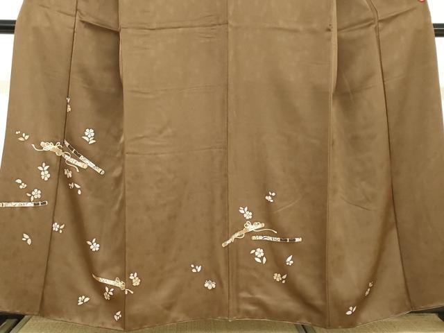 平和屋着物●訪問着　楽器草花文　金彩　正絹　逸品　DABC2897ud