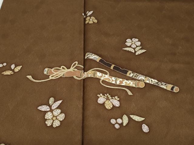 平和屋着物●訪問着　楽器草花文　金彩　正絹　逸品　DABC2897ud