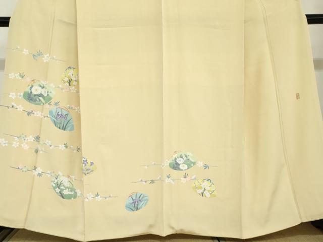 平和屋着物●訪問着　友禅　作家物　貝合わせ草花文　正絹　逸品　DABC2900ud