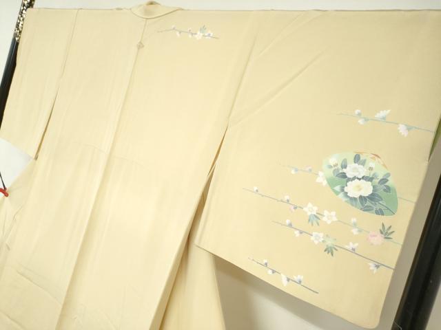 平和屋着物●訪問着　友禅　作家物　貝合わせ草花文　正絹　逸品　DABC2900ud