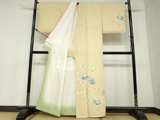 平和屋着物●訪問着　友禅　作家物　貝合わせ草花文　正絹　逸品　DABC2900ud
