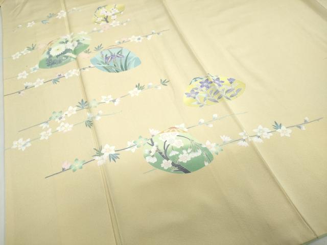 平和屋着物●訪問着　友禅　作家物　貝合わせ草花文　正絹　逸品　DABC2900ud