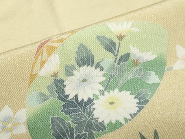 平和屋着物●訪問着　友禅　作家物　貝合わせ草花文　正絹　逸品　DABC2900ud